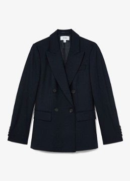 Reiss Dames Solene double-breasted blazer met klepzakken in de kleur Donkerblauw
