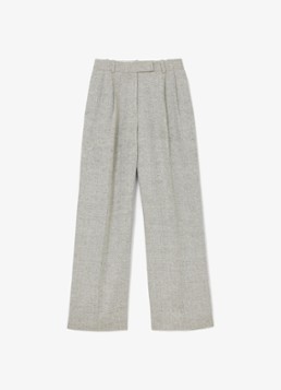 Reiss Dames Ezra high waist straight fit pantalon met visgraat dessin in de kleur Neutral / Beige