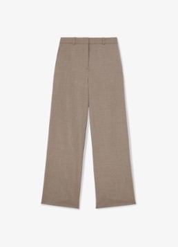 Reiss Dames ADIE high waist wide fit pantalon van wol in de kleur Zand