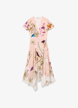 Reiss Dames Verity midi tuniekjurk met bloemenprint in de kleur Pale Pink / Roze