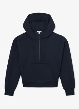 Reiss Dames Lockie hoodie met halve rits in de kleur Blauw