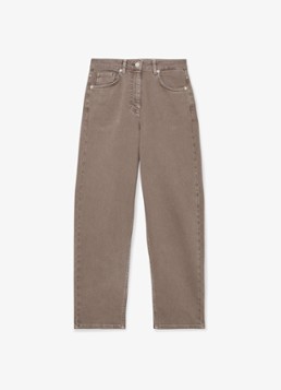 Reiss Dames Selin mid waist straight leg jeans met steekzakken in de kleur Naturel