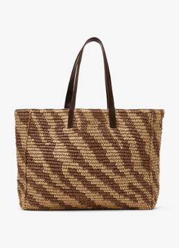 Reiss Dames Rosie schoudertas van raffia in de kleur Natural/Tan / Beige