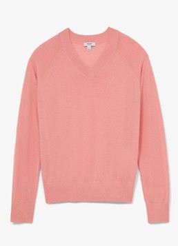 Reiss Dames Paris fijngebreide pullover in merino wolblend in de kleur Roze