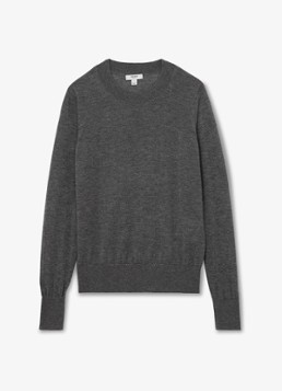 Reiss Dames Sadie fijngebreide pullover in merino wolblend in de kleur Antraciet