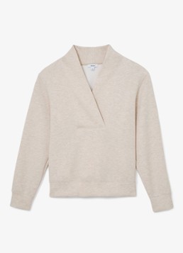 Reiss Dames Annabel sweater met opstaande kraag in de kleur Beige