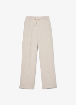 Reiss Dames Jemma high waist wide fit joggingbroek met steekzakken in de kleur Beige