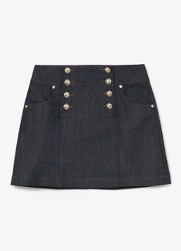 Reiss Dames Mini rok met sierknopen in de kleur Donkerblauw