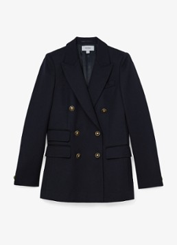 Reiss Dames Lauryn double-breasted blazer in wolblend in de kleur Blauw