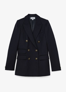 Reiss Dames Lauryn double-breasted blazer in wolblend in de kleur Blauw