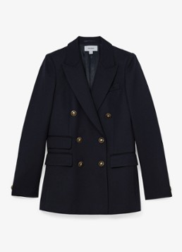 Reiss Dames Lauryn double-breasted blazer in wolblend in de kleur Donkerblauw