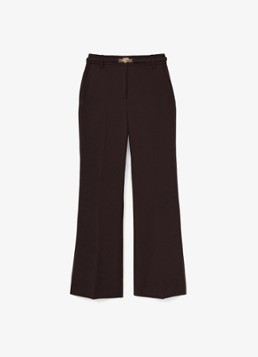Reiss Dames Leona high waist flared fit pantalon in de kleur Aubergine