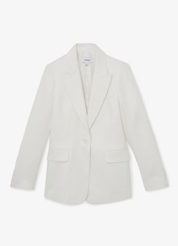 Reiss Dames Alyx blazer in linnenblend in de kleur Wit