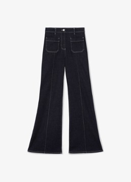 Reiss Dames Petite Sakura high waist flared jeans met opgestikte zakken in de kleur Indigo