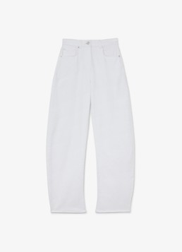 Reiss Dames Sabel high waist wide fit jeans in katoenblend in de kleur Wit