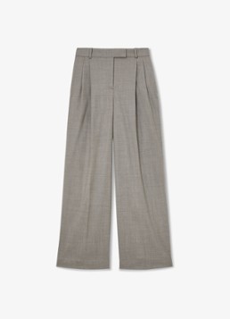 Reiss Dames Darcy high waist wide leg pantalon in wolblend in de kleur Lichtgrijs
