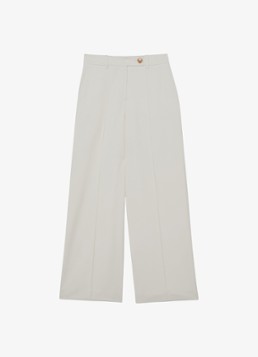 Reiss Dames High waist wide fit pantalon met steekzakken in de kleur Creme
