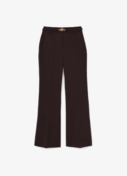 Reiss Dames Petite Leona high waist flared pantalon met steekzakken in de kleur Bruin