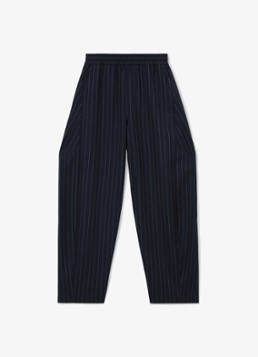 Reiss Dames Petite Elle high waist balloon fit pantalon met streepprint in de kleur Donkerblauw