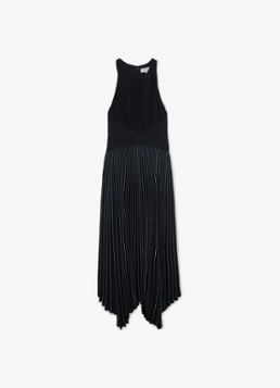 Reiss Dames Petite Rachel midi jurk met plooien in de kleur Donkerblauw