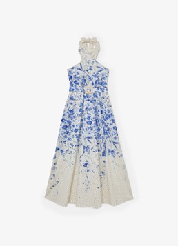 Reiss Dames Amaya maxi jurk met bloemenprint in de kleur Ivoor