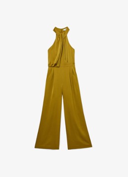 Reiss Dames Finley wide leg jumpsuit met geplooid detail in de kleur Zeegroen