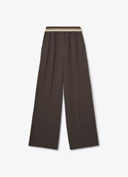 Reiss Dames Sonnie high waist wide fit broek met steekzakken in de kleur Bruin