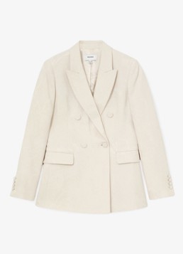 Reiss Dames Ottie double-breasted blazer met klepzakken in de kleur Wit