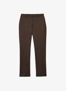 Reiss Dames Derby high waist slim fit pantalon in wolblend in de kleur Bruin