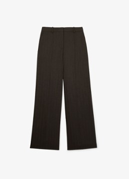 Reiss Dames Dawson high waist wide fit pantalon met steekzakken in de kleur Chocoladebruin