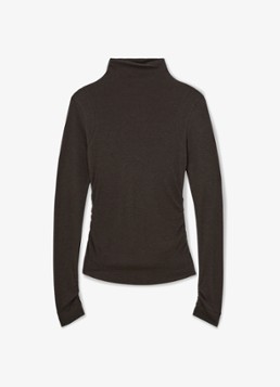Reiss Dames Heidi top met col in de kleur Chocoladebruin