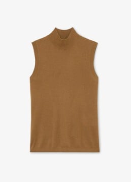 Reiss Dames Evelyn mouwloze top in merino wolblend in de kleur Olijfgroen