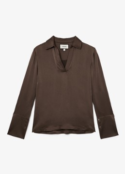 Reiss Dames Marina tuniek van zijde in de kleur Bruin