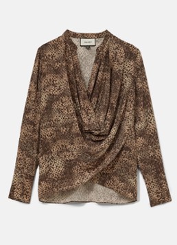 Reiss Dames Laurie op van zijde met print in de kleur Bruin