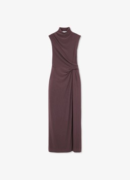 Reiss Dames Dylan midi jurk met split in de kleur Bruin