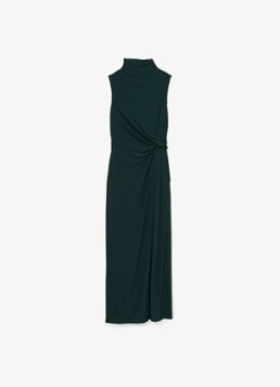 Reiss Dames Dylan midi jurk met split in de kleur Donkergroen
