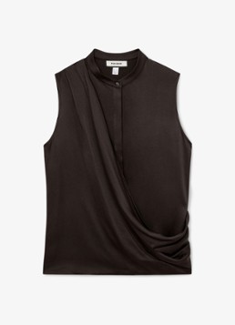 Reiss Dames Gia mouwloze top van zijde in de kleur Antraciet