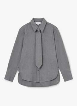 Reiss Dames Rosaria blouse met afneembare stropdas in de kleur Donkergrijs
