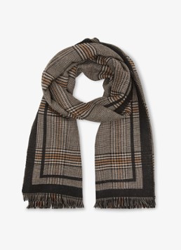 Reiss Dames Aura sjaal met ruit dessin in de kleur Chocoladebruin