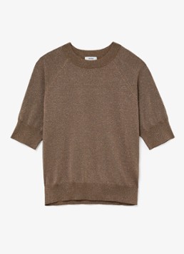 Reiss Dames Susanne top in wolblend met glitter in de kleur Brons