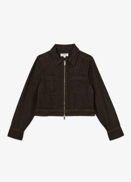 Reiss Dames Lotta jack van denim in de kleur Donkerbruin