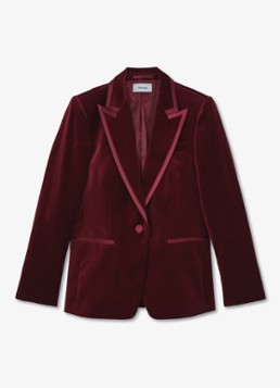 Reiss Dames Wren single-breasted blazer van fluweel in de kleur Donkerrood