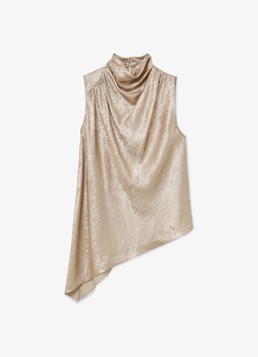 Reiss Dames Romee mouwloze top met drapering in de kleur Goud