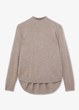 Reiss Dames River fijngebreide trui in kasjmierblend in de kleur Beige
