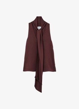 Reiss Dames Tilly top met sjaalkraag in de kleur Bordeauxrood