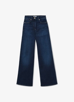 Reiss Dames Jas high waist flared jeans met steekzakken in de kleur Middenblauw