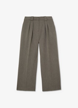 Reiss Dames Katya mid waist wide fit pantalon met steekzakken in de kleur Middengrijs