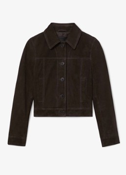 Reiss Dames Callie jack van suéde in de kleur Donkerbruin