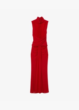 Reiss Dames Starla maxi jurk met ruches in de kleur Koraal