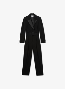 Reiss Dames Remi wide leg blazer jumpsuit in de kleur Black / Zwart